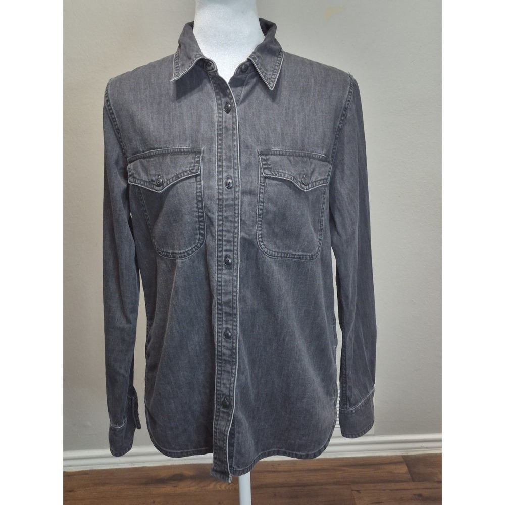 Madewell S Washed Chambray Denim Button Down Shirt Pocket Streetwear Utility